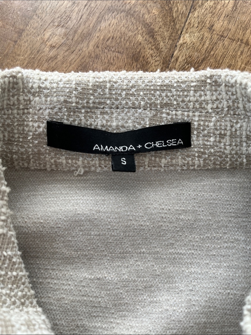 Amanda & Chelsea Size Small Cropped Cream Bouclé Button-Front Women's Jacket - Picture 7 of 7